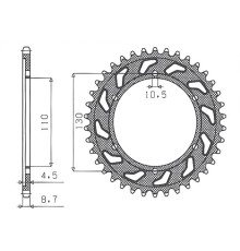 Задня зірочка sunstar 241 43 yamaha r1 '98-'03 (jtr479.43) (ланцюг 530) (24143jt)