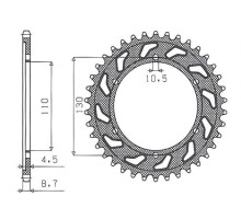 Задня зірочка sunstar 241 43 yamaha r1 '98-'03 (jtr479.43) (ланцюг 530) (24143jt)