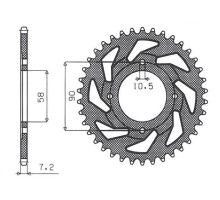 Задня зірочка sunstar 269 42 honda cg 125 '02-'05, cm 125 '82-'97, cb 125t '82-'88, daelim vc 125 '96-'99 (jtr269.42) (ланцюг 428) (26942jt)