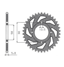 Задня зірочка sunstar 279 41 honda xl 125v varadero '01-'13, ktm 200 duke '12-'14, 125 duke '11-'13 (jtr273.41) (ланцюг 520) (27941jt)