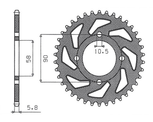 Задня зірочка sunstar 279 41 honda xl 125v varadero '01-'13, ktm 200 duke '12-'14, 125 duke '11-'13 (jtr273.41) (ланцюг 520) (27941jt)