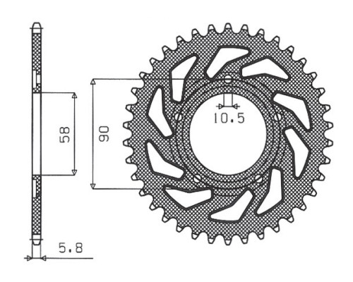 Зарідня зірочка sunstar 281 36 honda nsr 125 '94-'03 (jtr604.36) (ланцюг 520) (28136jt)