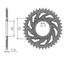 Зарідня зірочка sunstar 281 36 honda nsr 125 '94-'03 (jtr604.36) (ланцюг 520) (28136jt)