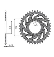 Зарідня зірочка sunstar 281 38 honda nsr 125r '89-'02 (jtr604.38) (ланцюг 520) (28138jt)