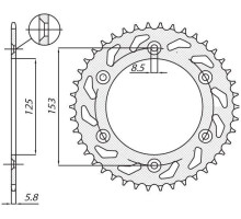 Задня зірочка sunstar 289 48 honda cr/crf '83-'25 (jtr210.48) (ланцюг 520) (28948jt)