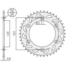 Задня зірочка sunstar 289 50 honda cr/crf/xr '83-'25 (jtr210.50) (ланцюг 520) (28950jt)