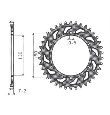 Задня зірочка sunstar 300 44 yamaha tdm 900 '02-'13, honda xl 600v transalp '91-'99 (jtr300.44) (ланцюг 525) (30044jt)