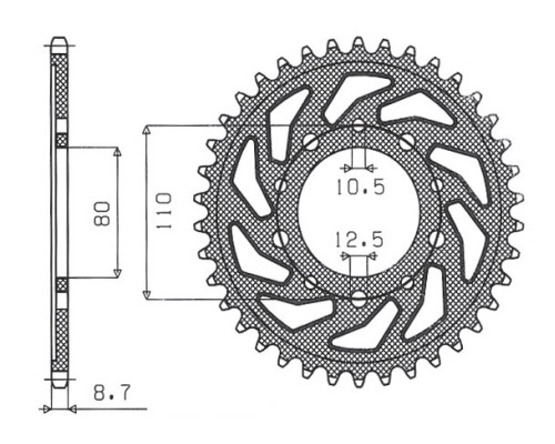 Зарідня зірочка sunstar 334 42 honda cbr 1000f '93-'98, cb 1000, cbx 1000 (jtr1334.42) (ланцюг 530) (33442jt)
