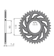 Зарідня зірочка sunstar 4350 46 honda vt 600 '88-'07, cbr 400 (jtr1332.46) (ланцюг 525) (435046jt)