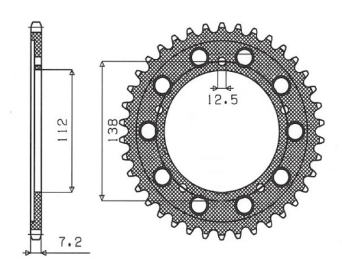 Задня зірочка sunstar 4357 41 honda vt750c '98-'07, cbf 500 '04-'08 (pc39) (jtr1304.41) (ланцюг 525) (435741jt)