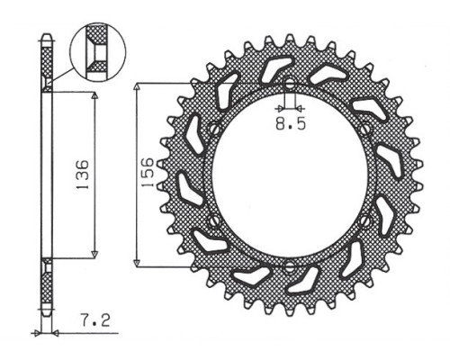 Зарідня зірочка sunstar 4365 43 suzuki dr 650 se '96-'12 (jtr1791.43) (ланцюг 525) (436543jt)