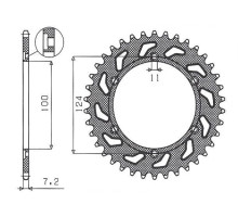 Задня зірочка sunstar 4366 39 ducati monster 1000 '03-'05 (jtr745.39)* (ланцюг 525) (436639jt)