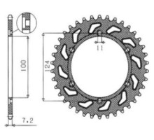 Задня зірічка sunstar 4366 40 ducati monster s4 916 '01-03, st4 996 '02-05 (ланцюг 525) (436640jt)