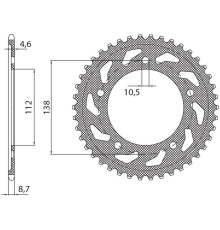 Зарідня зірочка sunstar 4383 48 yamaha yzf r6 '99-'02 (jtr1873.48) (ланцюг 532) (438348)