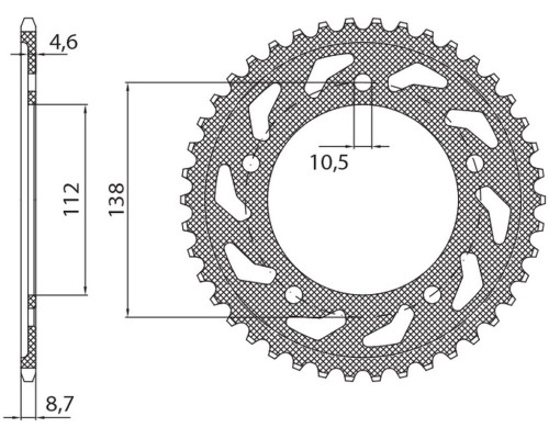 Зарідня зірочка sunstar 4383 48 yamaha yzf r6 '99-'02 (jtr1873.48) (ланцюг 532) (438348)