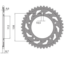 Зарідня зірочка sunstar 4383 48 yamaha yzf r6 '99-'02 (jtr1873.48) (ланцюг 532) (438348)