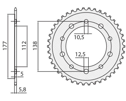 Задня зірочка sunstar 4384 38 honda ctx 700 dct '14-'16, nc 700/750 '12-'19, honda cbf 500 '13-'21 (jtr1316.38) (ланцюг 520) (438438jt)