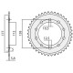 Задня зірочка sunstar 4384 38 honda ctx 700 dct '14-'16, nc 700/750 '12-'19, honda cbf 500 '13-'21 (jtr1316.38) (ланцюг 520) (438438jt)