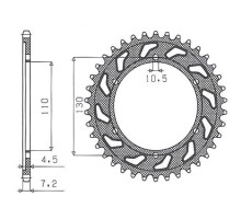 Задня зірочка sunstar 4385 46 yamaha r6 '06-'20, mt09 '14-'19, suzuki gsxr 750 '11-'19, gsxr 1000 '17-'19, xsr 900 '16-'19 (+1) (jtr1876.46) (438545jt)