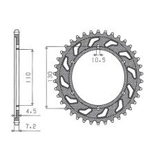 Задня зірочка sunstar 4385 48 yamaha r6 '06-'15, mt-09 '14-'15  /world raid 700 19-23 (+3), suzuki gsxr 750 '11-'15 (+3) (jtr1876.48) (ланцюг 525) (438548jt)