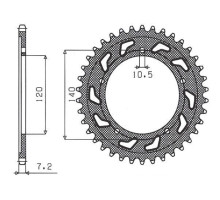 Задня зірочка sunstar 4398 44 suzuki/triumph (jtr1792.44)* (ланцюг.525) (439844jt)