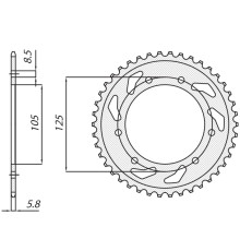 Зарідня зірочка sunstar 4402 53 derbi senda 50r/sm, aprilia rx 50, mbk 50 (jtr1131.53) (ланцюг 420) (440253jt)