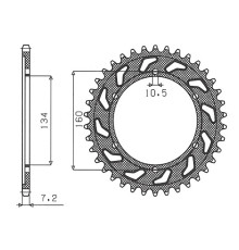 Задня зірочка sunstar 4405 42 honda cbr 600rr '03-'06 (pc37) (jtr1307.42) (ланцюг 525) (440542jt)