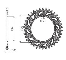 Задня зірочка sunstar 4405 43 honda cbr 600rr '03-'06 (pc37) (jtr1307.43) (ланцюг 525) (440543jt)
