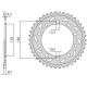 Задня зірочка sunstar 4409 40 suzuki sv 1000 '03-'07, gsxr 1000 '01-'06 (-1) (jtr1800.40) (ланцюг 530) (440940jt)