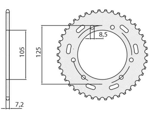Задня зірочка sunstar 4413 50 yamaha xt 125x/sm '05-'09 (jtr1134.50) (ланцюг 428) (441350jt)