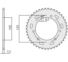 Задня зірочка sunstar 4413 50 yamaha xt 125x/sm '05-'09 (jtr1134.50) (ланцюг 428) (441350jt)