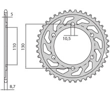 Зарінка задня sunstar 4440 48 yamaha r6 03-05 (jtr1875.48) (ланцюг 532) (444048)