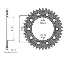 Задня зірочка sunstar 4448 42 / 408 42 honda cbf 1000 '10-'15, vtr 1000 fire storm '97-'05, cbr 900 rr '92-'95 (jtr1871.42) (jtr302.42) (ланцюг 530) (4