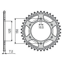 Задня зірочка sunstar 4454 44 ktm 950/990/1190 adventure/r lc8 '03-'16 (jtr899.44) (ланцюг 525) (445444jt)