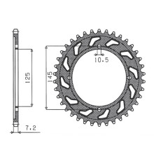 Зарідня зірочка sunstar 4482 59 yamaha xvs 125 drag star 00-05 (jtr1874.59) (ланцюг 428) (448259jt)