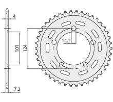 Задня зірочка sunstar 4508 39 ktm 950/990/1190 rc8 /duke/ supermoto (jtr898.39) (ланцюг 525) (450839jt)