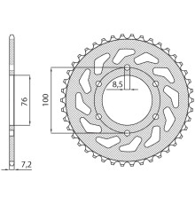 Задня зірочка sunstar 4513 48 yamaha yzf 125r '08-'15 (jtr1844.48) (ланцюг 428) (451348jt)