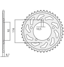 Зарідня зірочка sunstar 4542 41 kawasaki zzr 1400 '06-'18 (jtr1493.41) (ланцюг 530) (454241jt)