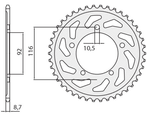 Зарідня зірочка sunstar 4542 41 kawasaki zzr 1400 '06-'18 (jtr1493.41) (ланцюг 530) (454241jt)