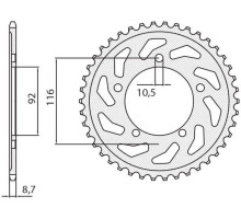 Зарідня зірочка sunstar 4542 41 kawasaki zzr 1400 '06-'18 (jtr1493.41) (ланцюг 530) (454241jt)