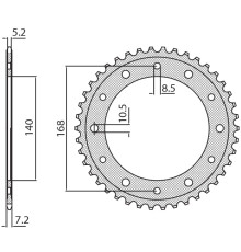 Задня зірочка sunstar 4550 47 bmw f 800r (отвор 8.5mm) (jtr6.47) (ланцюг 525) (455047jt)