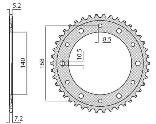Задня зірочка sunstar 4550 47 bmw f 800r (отвор 8.5mm) (jtr6.47) (ланцюг 525) (455047jt)