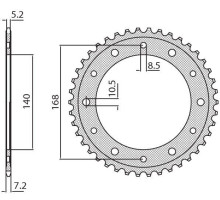 Задня зірочка sunstar 4550 47 bmw f 800r (отвор 8.5mm) (jtr6.47) (ланцюг 525) (455047jt)