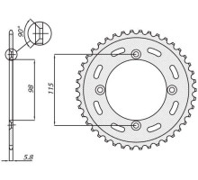 Задня зірочка sunstar 4552 46 ktm sx 65 '12-'15 (jtr894.46) (ланцюг 420) (455246jt)