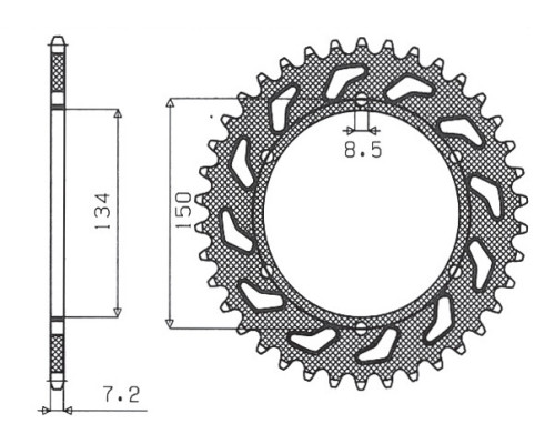 Зарідня зірочка sunstar 463 48 kawasaki kmx 125 '86-'03 (jtr463.48) (ланцюг 428) (46348jt)