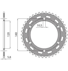 Зарідня зірочка sunstar 475 42 kawasaki klr 250 '84-'05 (jtr1490.42) (ланцюг 520) (47542jt)