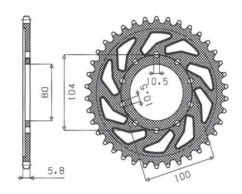 Зарідня зірочка sunstar 478 39 kawasaki zx6r (05-13), z750 (jtr478.39) (ланцюг 520) (47839jt)