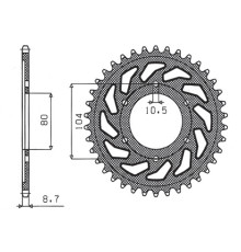 Зарідня зірочка sunstar 488 44 kawasaki zx9r (94-97), zzr1200 (02-05) (jtr488.44) (ланцюг 530) (48844jt)