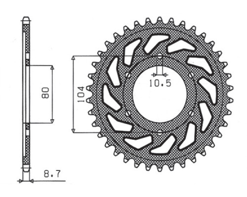 Зарідня зірочка sunstar 488 44 kawasaki zx9r (94-97), zzr1200 (02-05) (jtr488.44) (ланцюг 530) (48844jt)