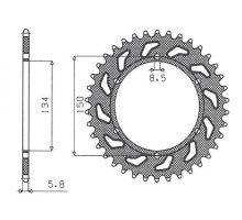 Зарідня зірочка sunstar 489 48 kawasaki kx/kxf `84-'20 (jtr460.48) (ланцюг 520) (48948jt)